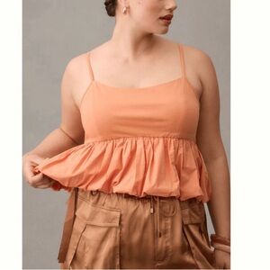 Anthropologie Maeve Ruffled Bubble-Hem Cropped Tank Top 2X